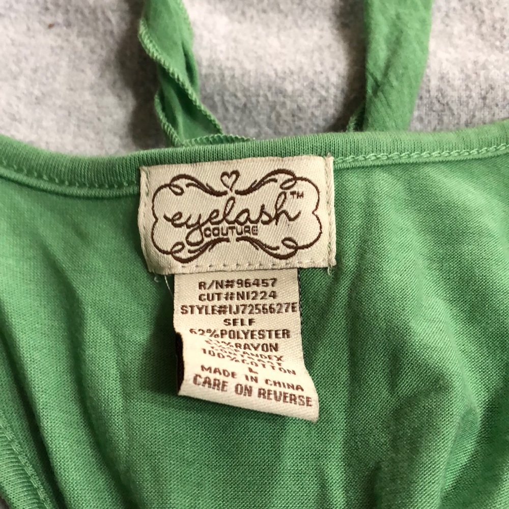 Green Ruffle Tank Top - Picture 2 of 3